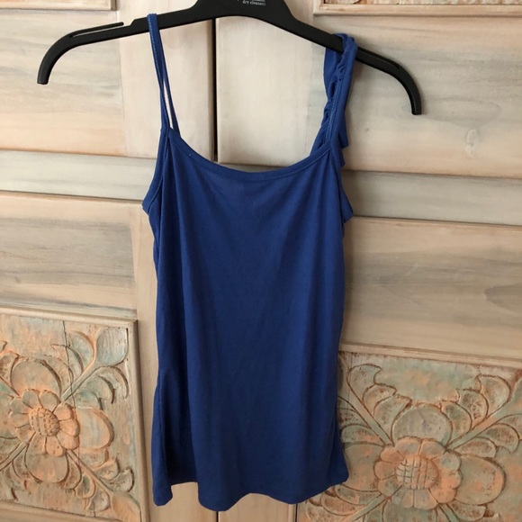 47 Street Blue Ruffled Tank - Picture 4 of 4